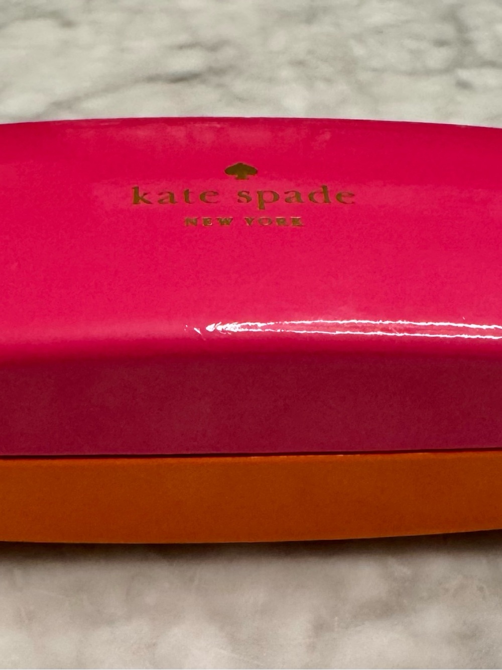 kate spade Pink and Orange Hard Shell Sunglasses Case EUC